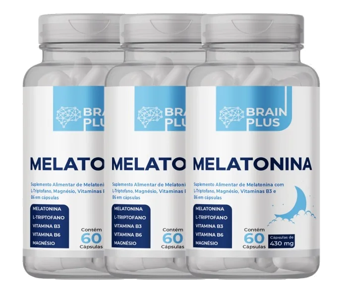 Kit com 3 frascos de BrainPlus Melatonina